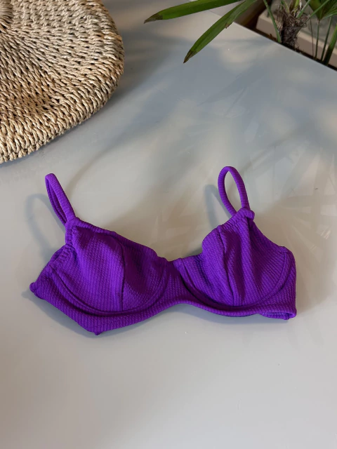 Top retrô - roxo texturizado - comprar online