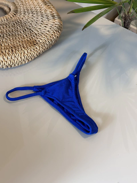 Calcinha fio - Azul Royal texturizado - comprar online