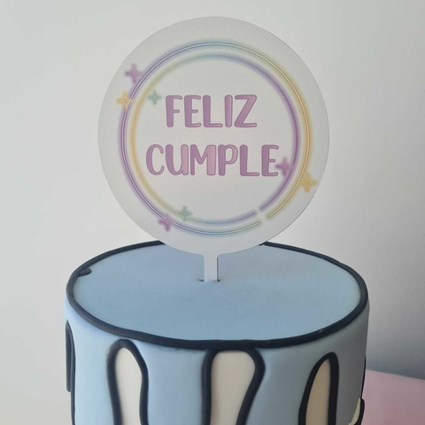 Feliz cumple neon madera