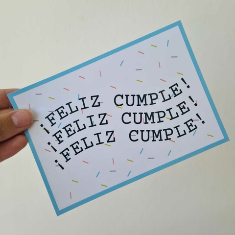 Tarjeta Feliz cumple Sprinkles celeste