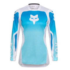 JERSEY MUJER FOX 180 SHIELD WHITE/BLUE