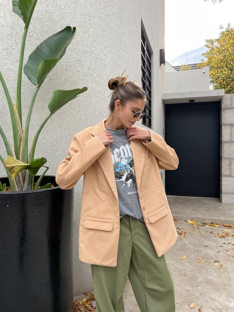 Oversized Boyfriend Blazer Paño