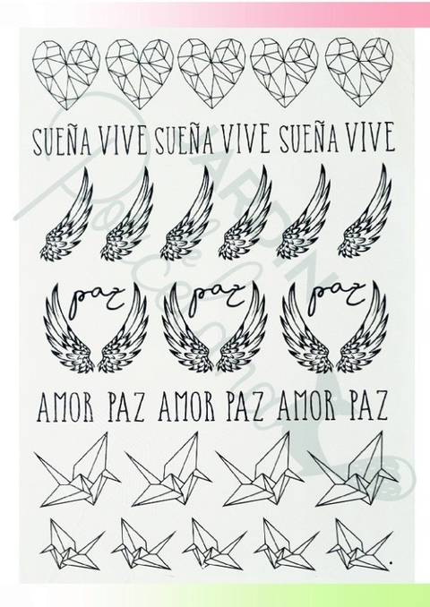 CALCO VITRIFICABLE DISEÑO 114 DORADO FRASES 1 JDP