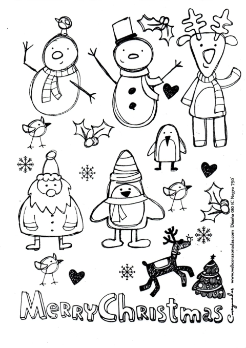 Calco Vitrificable Contorno - Linea Navidad - D10 Negro