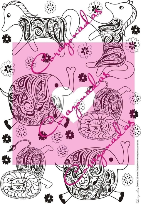 Calco Vitrificable Contorno - Linea Animales D26 Negro