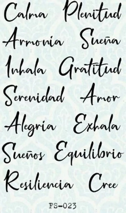 Lamina Foil Stamping Fs023 Dorado Bd Palabras Motivadoras