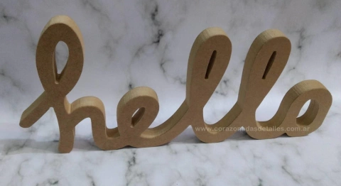 PALABRA HELLO 15mm  CORAZONADASDETALLES