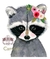 LAMINA SUBLIMACION MAPACHE CON FRASE A4 S280 CAMILA