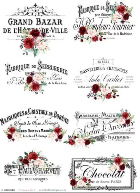 La Tiendita Shabby Chic - Lamina De Seda 50x70 - NB8