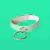 Choker 'Ring' 25 mm cuerina verde agua y blanco Talle 2