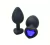 Plug anal de silicona con joya azul de corazón 'Silicone Plug Blue' Talle M