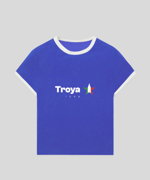 Remera Troya Italy ,Baby Tee larga