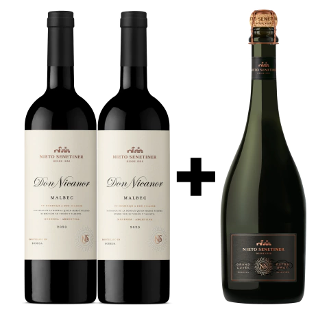 2+1 Don Nicanor Malbec 750ml + Espumante Nieto Senetiner Grand Cuvee Extra Brut 750ml