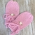 Luva para bebê de Tricô - Flor - Rosê - Flor Off White - comprar online