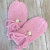 Luva para bebê de Tricô - Flor - Rosê - Flor Off White - comprar online