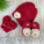 Conjunto Luva Touca e Sapatinho Leão Juba - Vermelho - Touca Luvas e Sapatinho