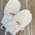 Luva para bebê de Tricô - Flor - Branco - Flor Rosa - comprar online