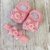 Kit Sapatinho de Tricô Amy - Rosê - Sapatinho e Faixinha