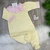 Macacão de Malha Tricotil Menina Mini Coração - Amarelo - Macacão