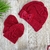 Kit Sapatinho de Tricô - Laço e Pérolas - Vermelho - Touca, Luva, Sapatinho e Prendedor - comprar online