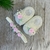 Kit Sapatinho de Tricô - Jardim de Rosas - Off White - Sapatinho e Faixinha