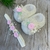 Kit Sapatinho de Tricô - Jardim de Rosas - Off White - Sapatinho e Faixinha - comprar online