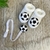 Kit Sapatinho de Tricô Bola de Futebol - Branco - Sapato e Prendedor de Chupeta - comprar online
