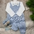 Jardineira Tricô Bebê Menino Bruno - Azul - Jardineira Body e Kit Sapatinho