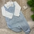 Jardineira Tricô Bebê Menino Bruno - Azul - Jardineira Body e Kit Sapatinho - comprar online
