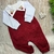 Jardineira Tricô Bebê Menino Bruno - Vermelho - Jardineira e Body - comprar online