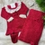 Saída Maternidade Vestido Menina Laço de Amor - Vermelho - Vestido Calça e Manta
