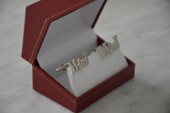 Gemelos para personalizar con 3 iniciales - Aurelia Plata fina