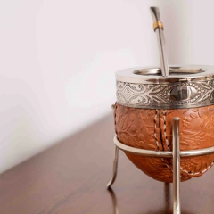 Mate con base grabado y bombilla - comprar online