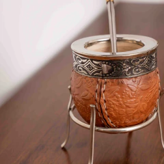 Mate con base grabado y bombilla - tienda online