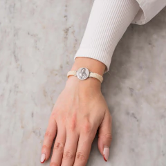 Pulsera pasante soga- Inmaculado Corazón de María - Aurelia Plata fina