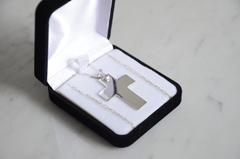 Cruz Lisa Plata 900 (varios tamaños) + Cadena - tienda online