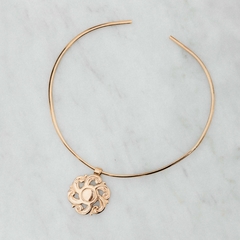Gargantilla con dije Pluma Gold - Aurelia Plata fina