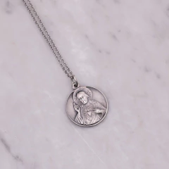 Dije Sagrado corazón de Jesús 22mm - Aurelia Plata fina