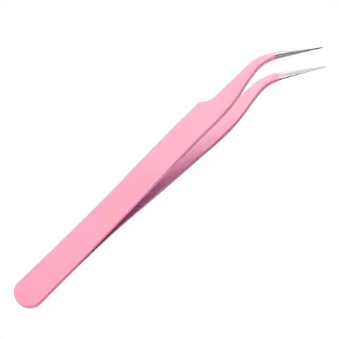 Pinza de precisión rosa CURVA