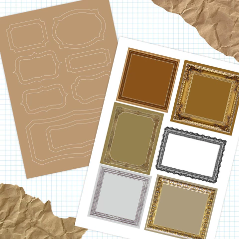 Stickers blanco y kraft MARCOS - comprar online