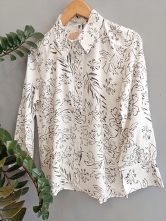 Camisa Manga 7/8 Cravos em Flor - Mosfet Store