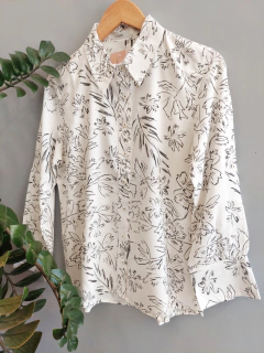 Camisa Manga 7/8 Cravos em Flor - Mosfet Store