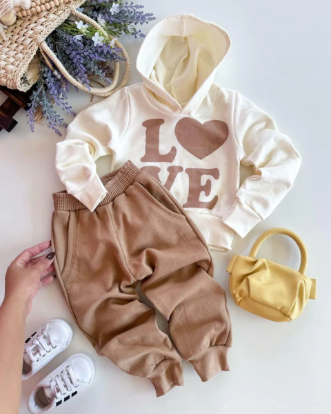 Conjunto de moletom infantil love - comprar online