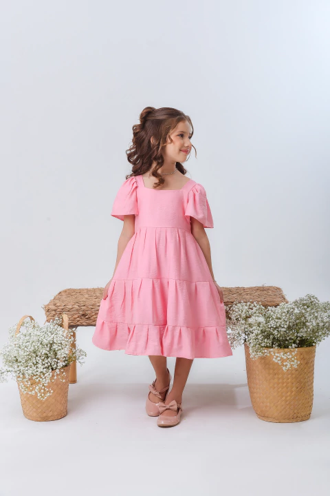 Vestido Maria Flor Rosa - comprar online