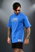 CAMISETA AZTEC OVERSIZED AZUL ROYAL LOGO BRANCA na internet