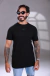 CAMISA AZTEC LONGLINE TEXTURIZADA PRETA