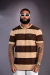 CAMISETA AZTEC BÁSICA MALHÃO LISTRADA MARROM