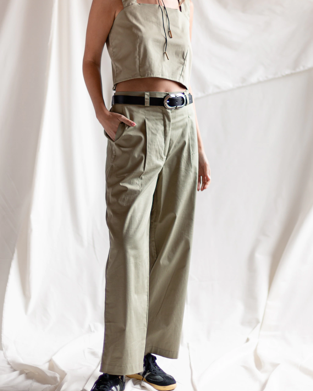 Pantalon Felix recto verde seco