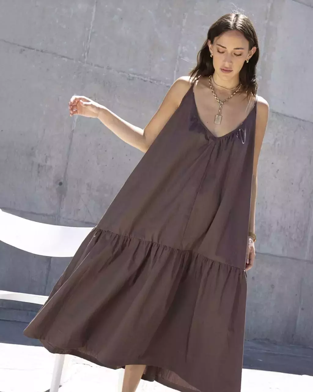 Vestido Bretel Chocolate