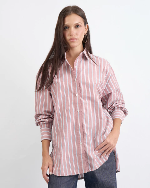 Camisa Hanna rayas marron rojizo